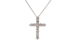 A DIAMOND CROSS PENDANT