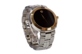 A GENTLEMAN'S MOVADO 'MUSEUM CLASSIC' STAINLESS STEEL QUARTZ WRIST WATCH