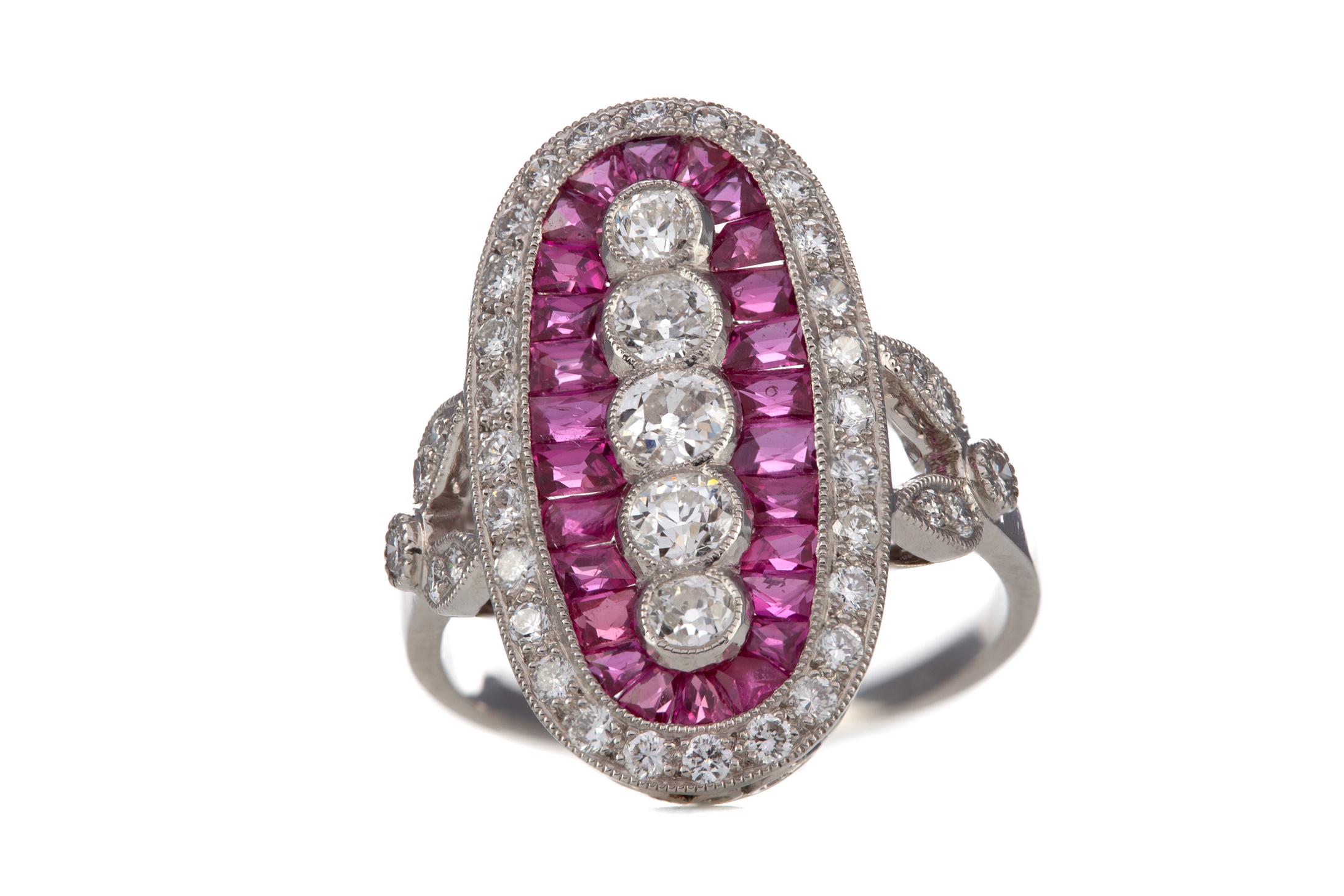 A RUBY AND DIAMOND RING