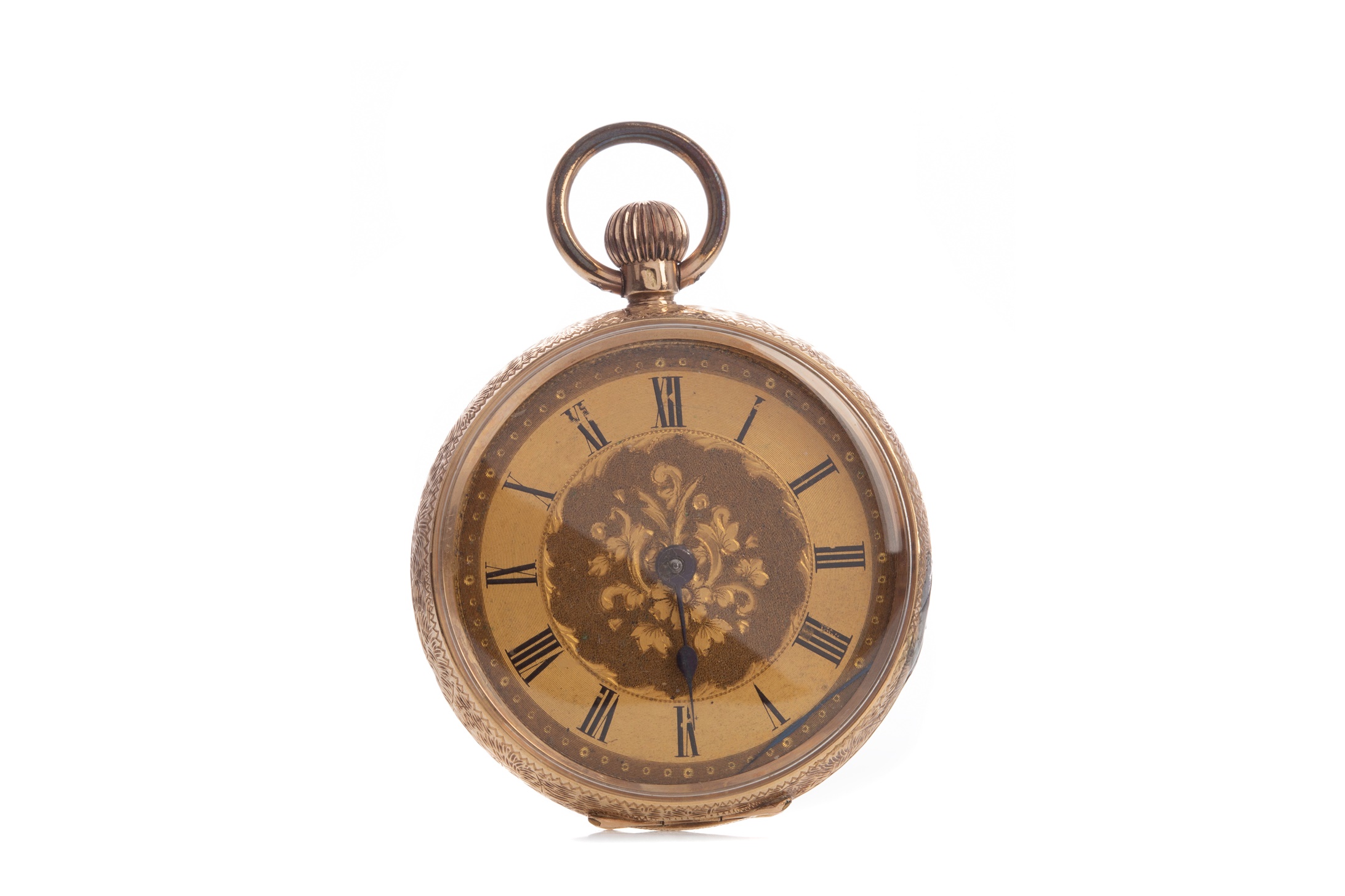 A GOLD CASED OPEN FACE FOB WATCH - Image 2 of 6