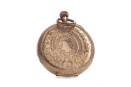 A GOLD CASED OPEN FACE FOB WATCH