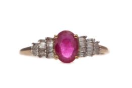 A RUBY AND DIAMOND RING