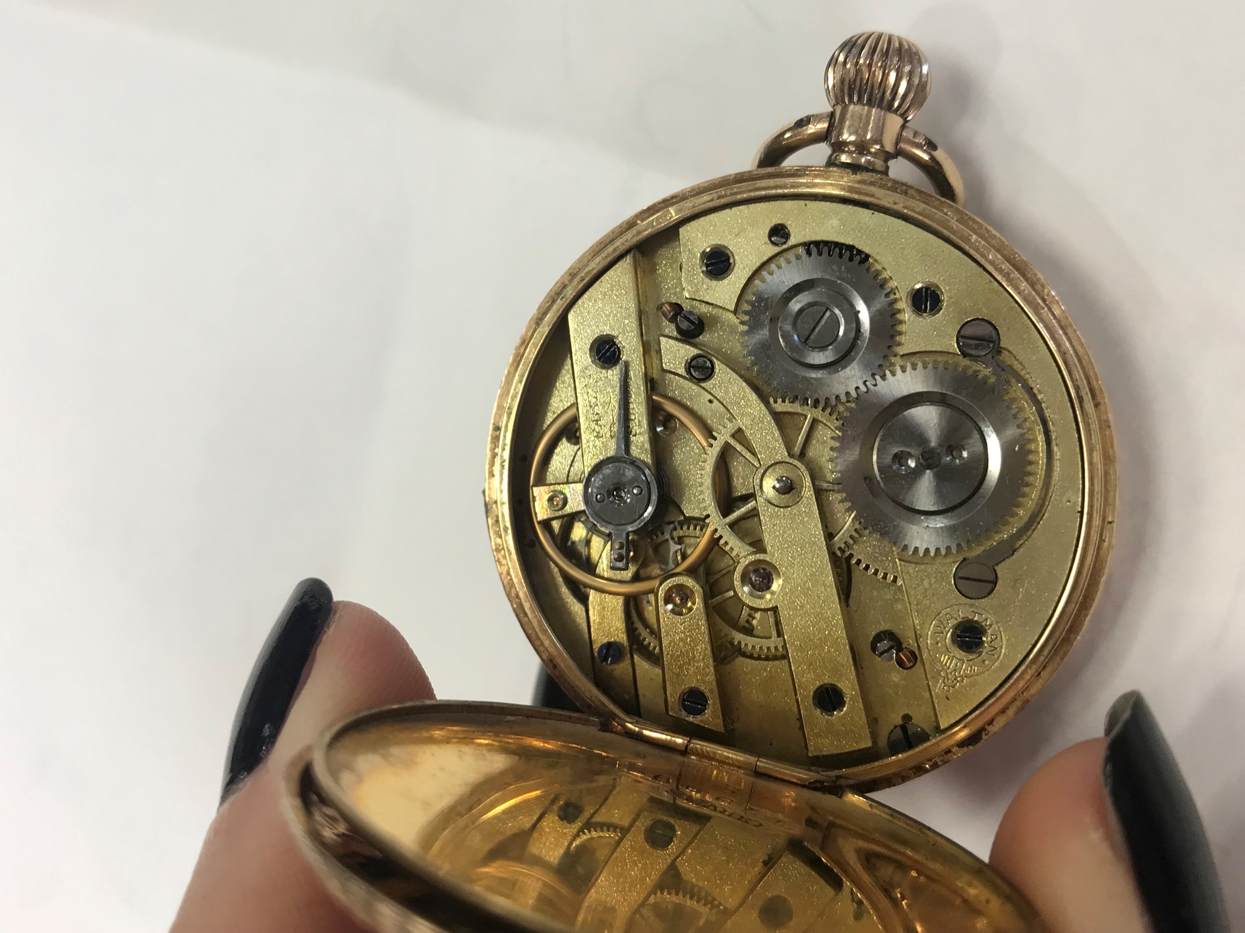A GOLD CASED OPEN FACE FOB WATCH - Image 4 of 6