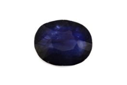 A CERTIFICATED UNMOUNTED GLASS FILLED SAPPHIRE