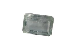 A CERTIFICATED UNMOUNTED AQUAMARINE