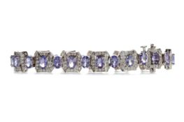 A TANZANITE AND DIAMOND BRACELET