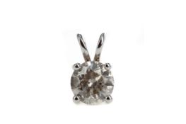 A CERTIFICATED DIAMOND SOLITAIRE PENDANT