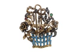 A DIAMOND AND GEM SET GIARDINETTI BROOCH