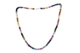 A TOURMALINE BEAD NECKLACE