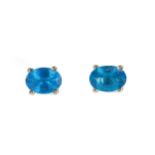 A PAIR OF NEON APATITE STUD EARRINGS