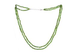 A DOUBLE ROW DIOPSIDE NECKLACE