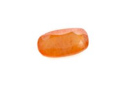 A CERTIFICATED UNMOUNTED ORANGE SAPPHIRE