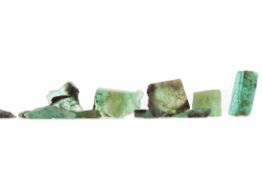 **A GROUP OF UNMOUNTED ROUGH EMERALDS