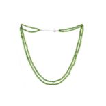 A DOUBLE ROW DIOPSIDE NECKLACE