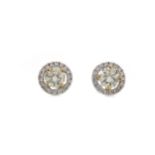 A PAIR OF CERTIFICATED DIAMOND EARRINGS