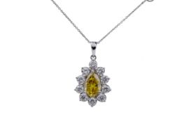 A CERTIFICATED TREATED DIAMOND PENDANT