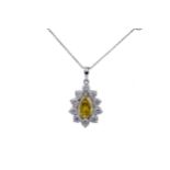 A CERTIFICATED TREATED DIAMOND PENDANT