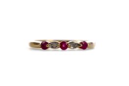 A RUBY AND DIAMOND RING