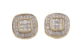 A PAIR OF DIAMOND SET EARRINGS