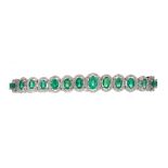 AN EMERALD AND DIAMOND BRACELET