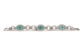 A PARAIBA TOURMALINE AND DIAMOND BRACELET