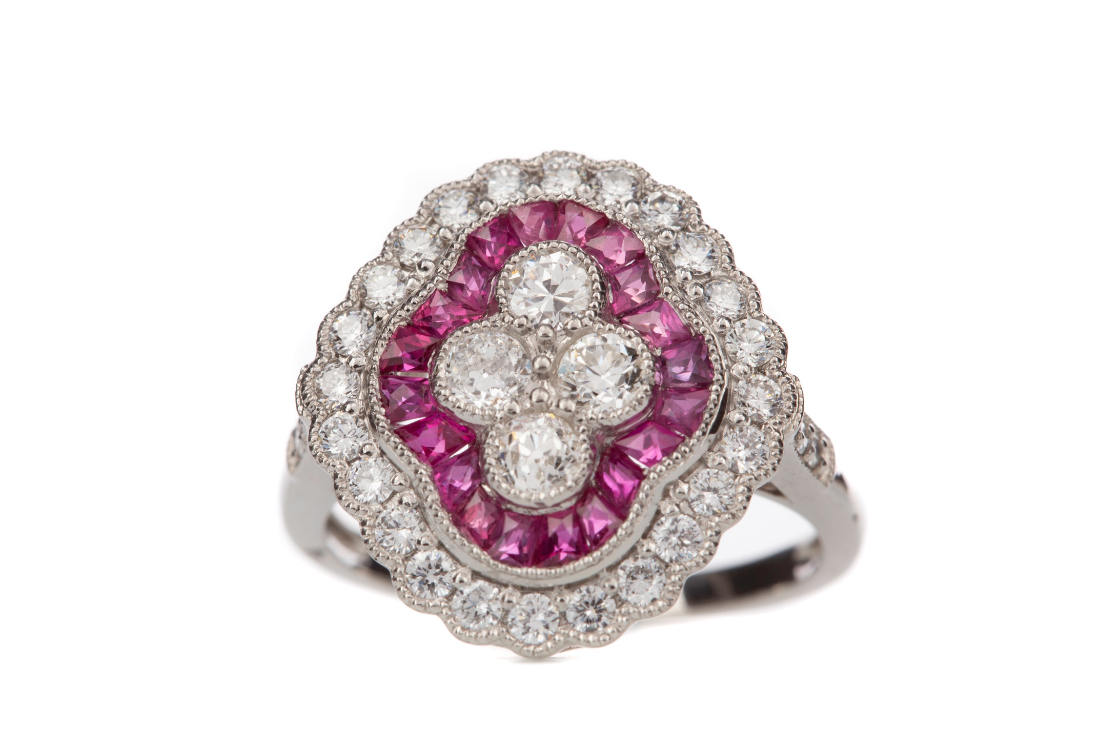 A RUBY AND DIAMOND RING