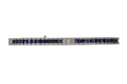 A SAPPHIRE AND DIAMOND BRACELET