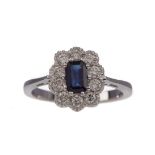 A CERTIFICATED SAPPHIRE AND DIAMOND RING