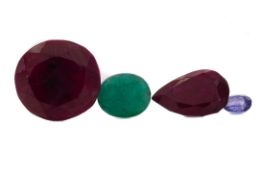 **FOUR CERTIFICATED UNMOUNTED GEMSTONES