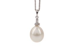 A PEARL AND DIAMOND PENDANT