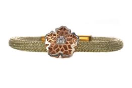 A CERTIFICATED WOVEN GEM SET BRACELET