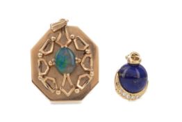 LAPIS LAZULI PENDANT AND OPAL DOUBLET PENDANT