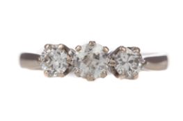 A DIAMOND THREE STONE RING