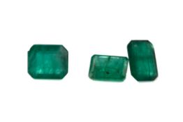 **A COLLECTION OF UNMOUNTED EMERALDS