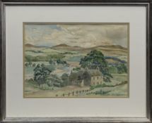 IN THE VALLEY, A WATERCOLOUR BY E A DUNCAN