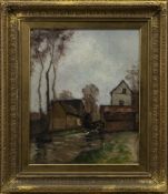 FARMYARD SCENE, AN OIL