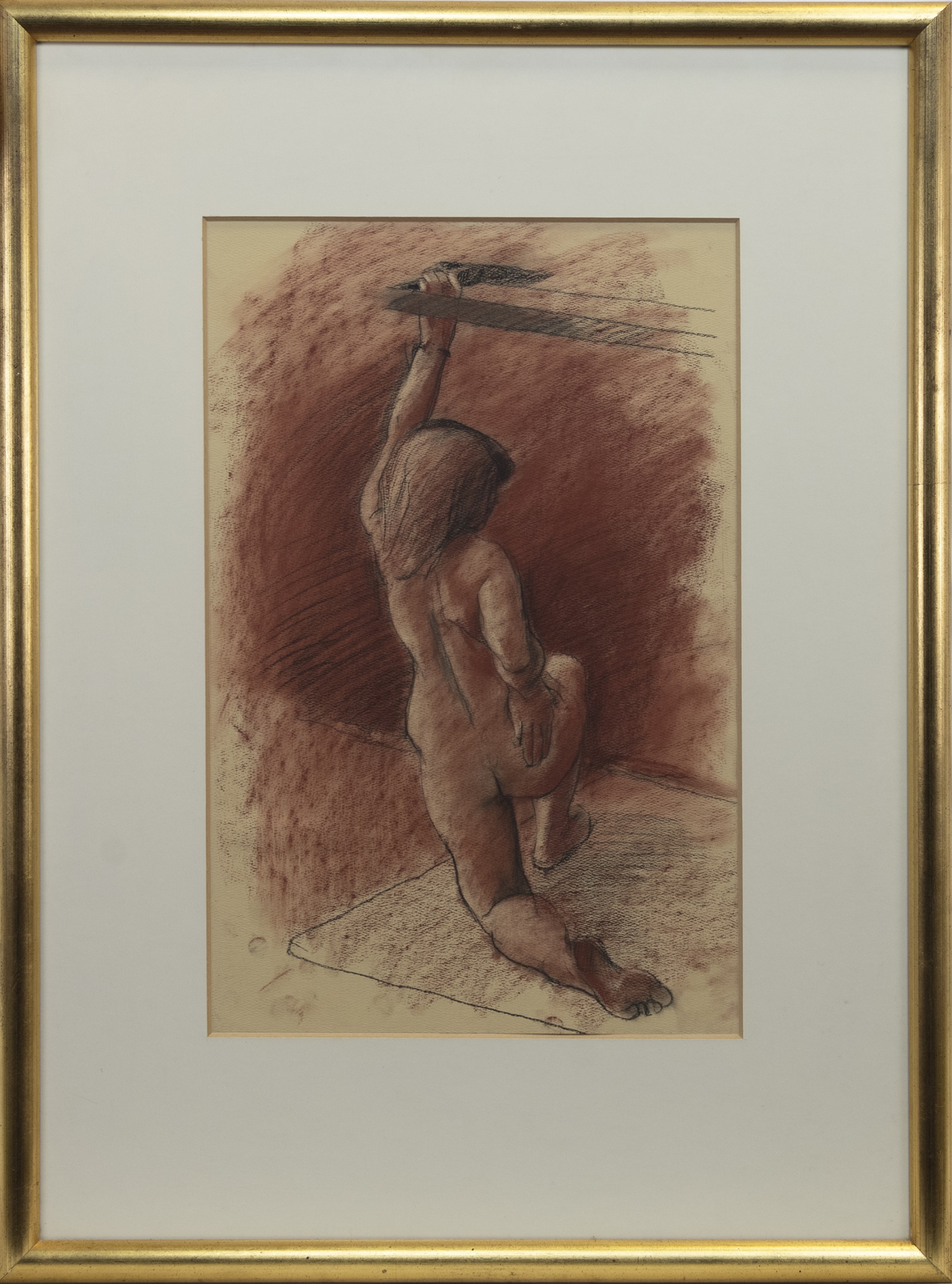 NUDE STUDY IN RED, A PASTEL