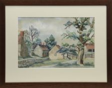 FARMHOUSE, A WATERCOLOUR BY E A DUNCAN