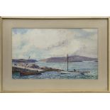 AT THE DOCK, A WATERCOLOUR BY P MACGREGOR WILSON