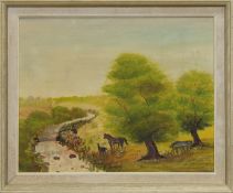 MARES AND FOALS, AN OIL BY W TURNBULL