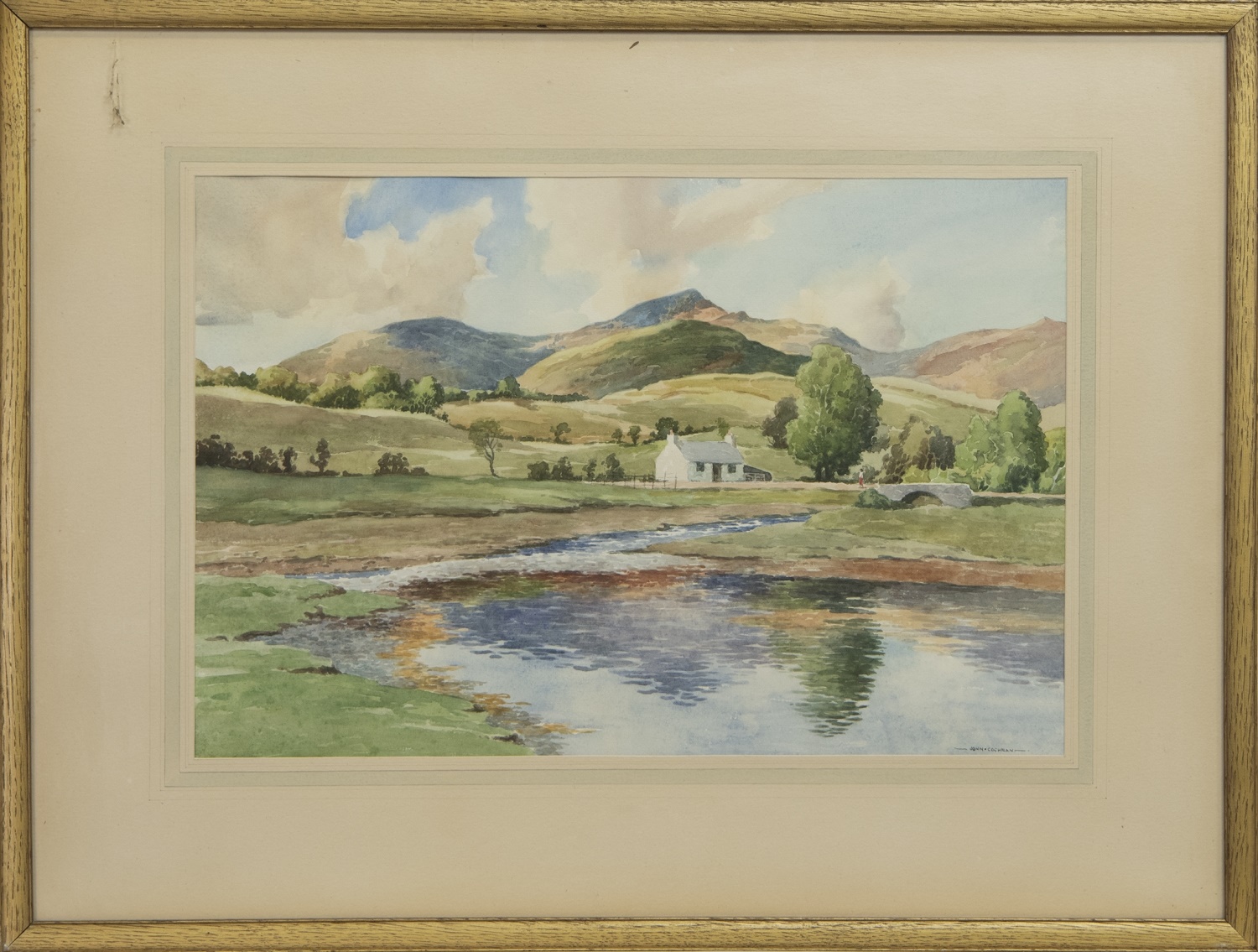 HIGHLAND BURN, A WATERCOLOUR BY JOHN COCHRAN