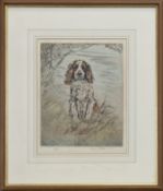 LONE HOUND, A DRYPOINT BY HENRY WILKINSON