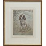 LONE HOUND, A DRYPOINT BY HENRY WILKINSON