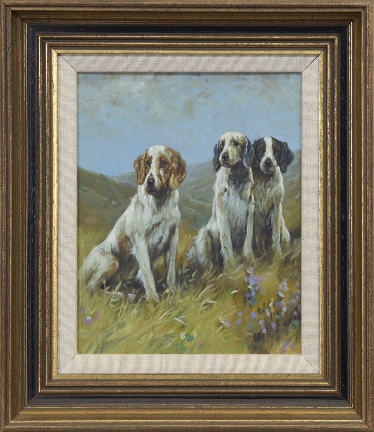 HUNTING DOGS, AN OIL