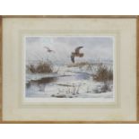 BIRDS IN FLIGHT, A PRINT BY JOHN CYRIL HARRISON