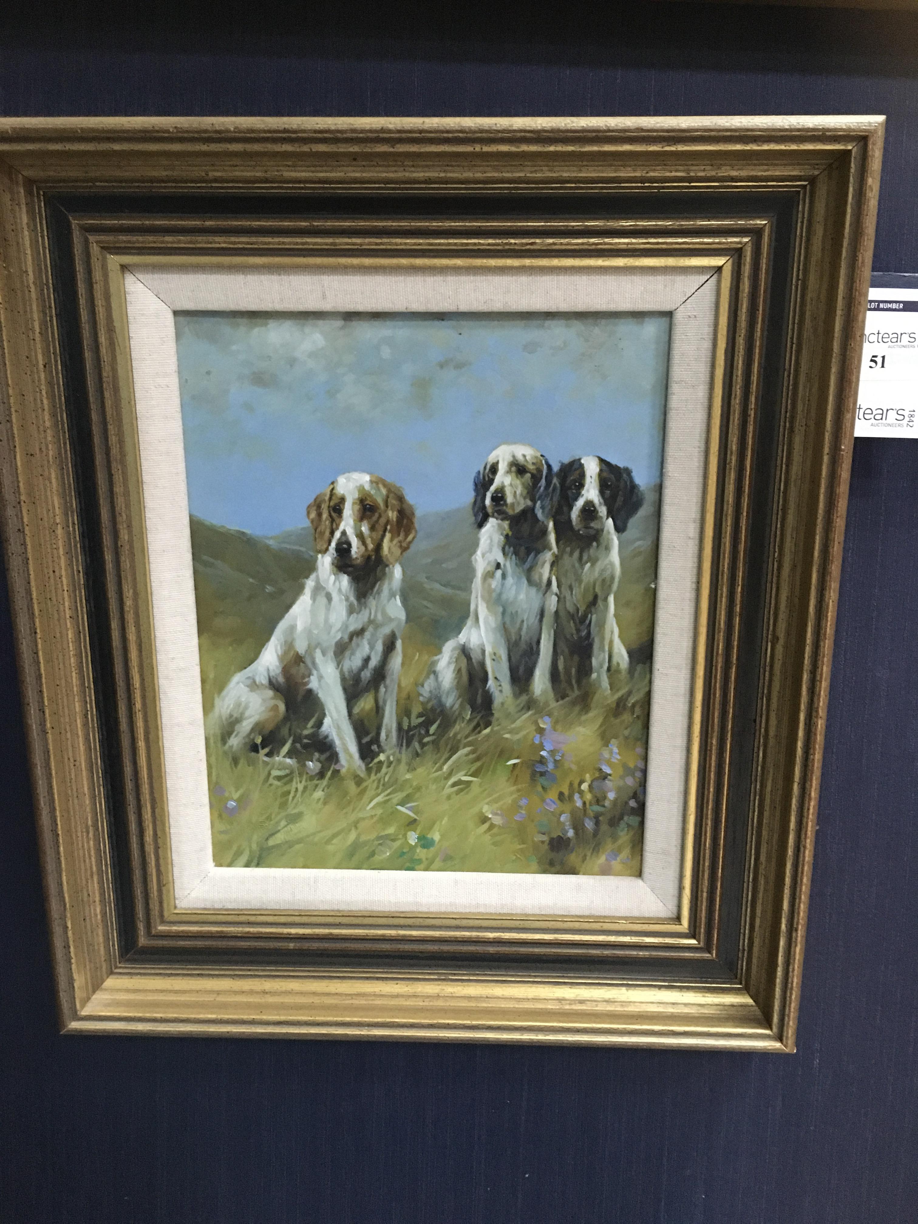 HUNTING DOGS, AN OIL - Image 2 of 3