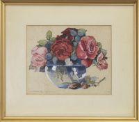 STILL LIFE WITH ROSES, A WATERCOLOUR BY ALEXANDER ROY GIBSON