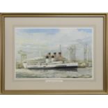 THE 'WEE' "QUEEN MARY" (QUEEN MARY 11) PASSES 'THE BIG' "QUEEN MARY" 1935, A BY IAN ORCHARDSON