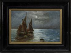 COASTAL SHIPPING, AN OIL BY LEWIS GEORGE FRY