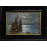 COASTAL SHIPPING, AN OIL BY LEWIS GEORGE FRY